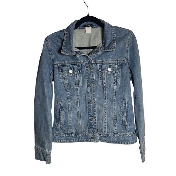 J.Crew Women's Classic Fit‎ Denim Jacket  Sz Med  Casual  Durable  Timeless - Picture 3 of 10